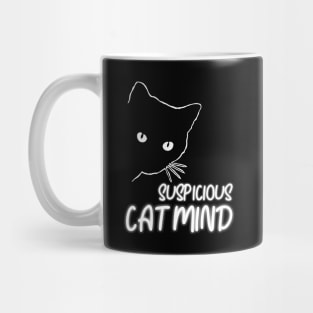 Suspicious Cat Mind Neon Funny Cat Mug